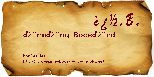 Örmény Bocsárd névjegykártya